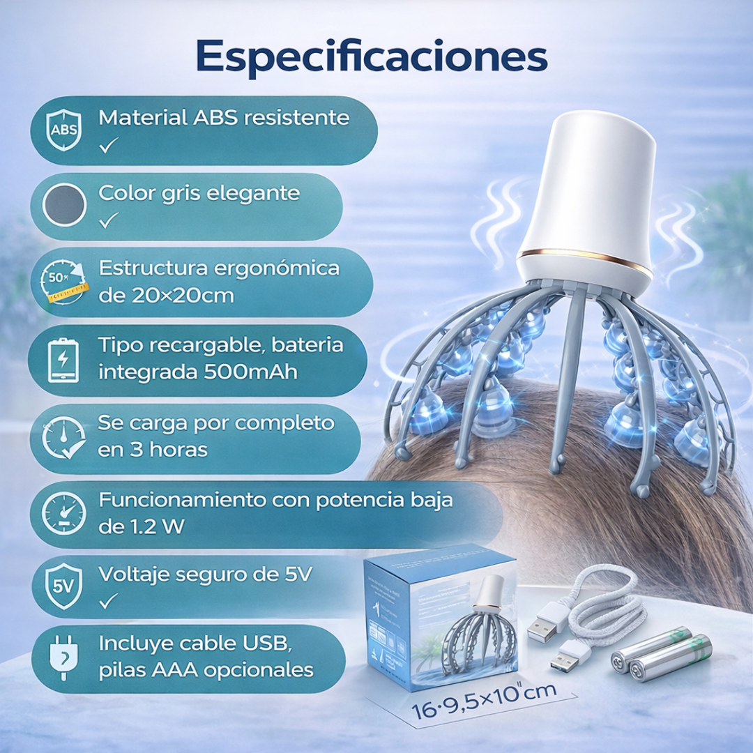 Masajeador con Cabezal de Pulpo que Alivia el Estrés y Da Relajación Profunda